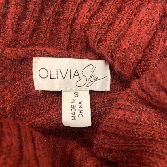 Olivia Sky Women's Cable Knit Key Hole Turtleneck in Heather Burg Sz S NWT - Picture 7 of 11